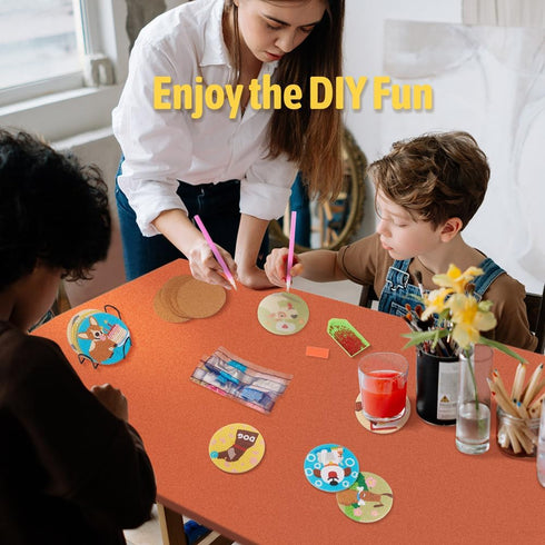 FASHEWELRY 8pcs Diamond Painting Coaster Kit Dog Pattern Diamond Dot Coasters Diamond Art Kits for Beginners, Adults, Kids...