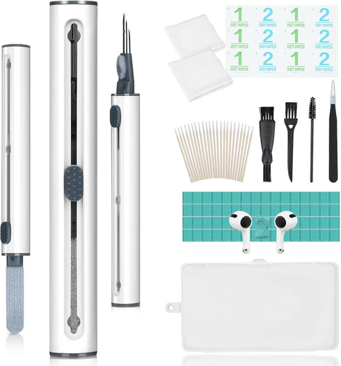 Airpod Earbud Cleaner Kit,3 in 1 Multi-Function Earpod Cleaning Pen with Soft Brush & Cleaning Putty for Earphones Phone Headphones,Electronics Cl...