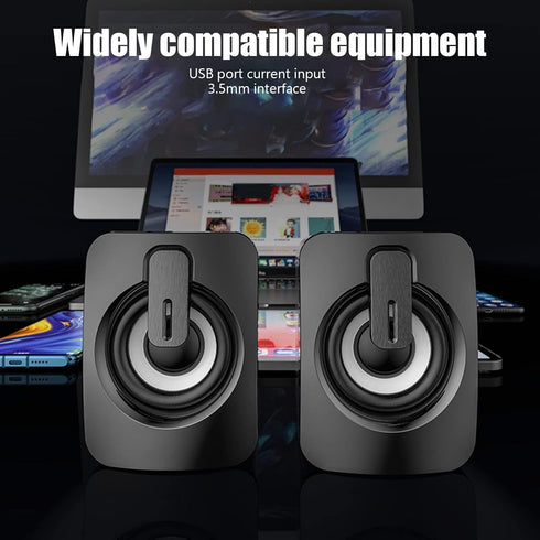 Mini Computer Speaker Stereo Less Distortion USB Powered Wired Small Speaker for for Desktop PC Laptop,Laptop Desktop Gaming Stereo Speaker Comput...