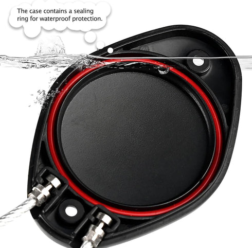Compatible with Apple AirTag Holder with Wire Cable, Waterproof Air Tag Lock Case Keychain Secure Holder for Key Keyring Backpacks Luggage Pet, Bl...