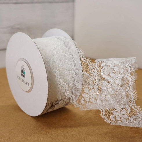 CT CRAFT LLC Lace Trim Ribbon 1.5" x 10 Yards White for Trimmings Sewing Home Decoration Gift Wrapping DIY Crafts Baby Shower Wedding Bouquet Clot...