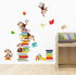 decalmile Monkey Wall Decals Animals Reading Books Wall Stickers Baby Nursery Kids Bedroom Classroom Wall Decor...