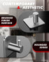 Adhesive Hooks Heavy Duty 22lb(Max) Wall Hooks, 5 Pack Self Adhesive Damage Free Utility Hooks Stainless Steel for Towel Coat Robe, Waterproof Oil...