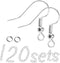 120 Sets Earring Hooks with Jump Rings for Jewelry Making, Tarnish Resistant 0.86 inch Fishhooks for DIY Earring Supplies,Stainless Steel Earring ...