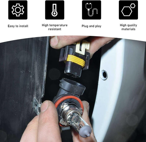 2 PCS 9005 9006 9012 HB3 HB4 Female Adapter Wiring Harness Sockets, Auto Wire Connector for Headlights Fog Lights, Headlamp Harness Connector Repl...