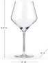 Viski Raye Angled Burgundy Glasses Set of 2 - Premium Crystal Clear Glass, Modern Stemmed, Flat Bottom Red Wine Gift Set - 21 oz...