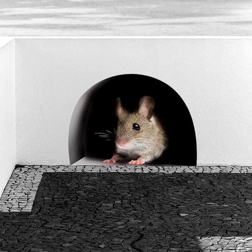 3D Mouse Hole Realistic Wall Sticker,Mouse in a Hole Wall Decal Fun Art,Home Decor,Vinyl,for Living Room Nursery Bedroom Kids Room Wall Decoration...