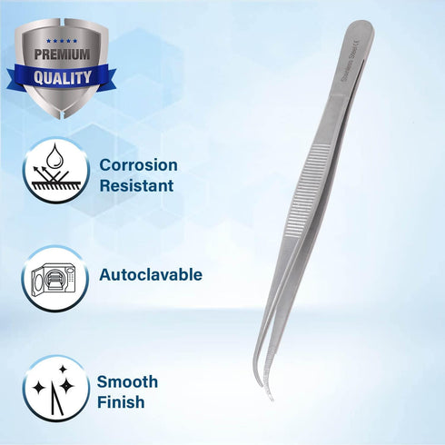 Lab Tweezers High Precision Forceps, 6" (15.2 cm), Fine Strong Curved Point tweezers, Stainless Steel...