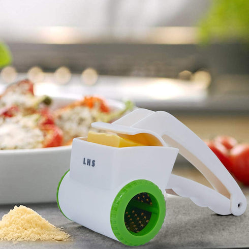 LHS Rotary Cheese Graters for Kitchen, Professional Manual Crank Handheld Cheese Grater with Stainless Steel Drum for Grating Hard Cheese, Chocola...
