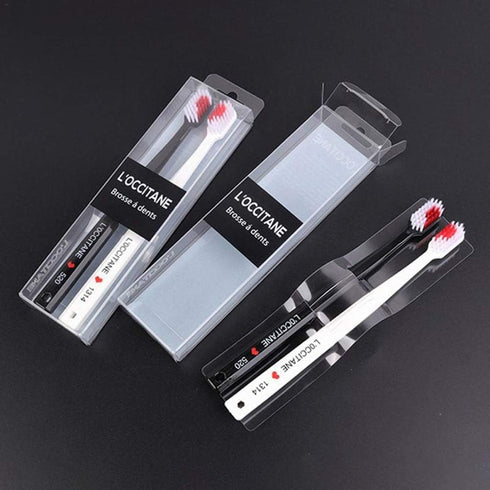 2Pcs Toothbrushes Black and White Heart Shaped Couple toothbrushes eco Friendly Nano toothbrushes Dental Care Brush Manual Toothbrushes one Size,T...