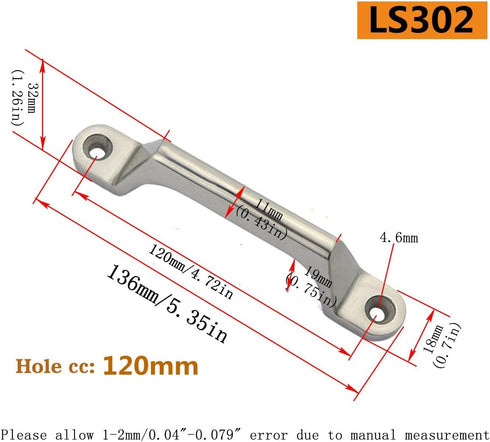 NRC&XRC 1 Pcs Heavy Duty Industrial Equipment Handles Solid 304 Stainless Steel Drawer Cabinet pulls knob Bows Door Window Toolbox Handle Hardware...
