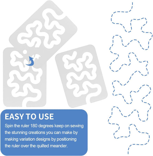 Using Quilting Templates Sewing Machine Domestic Free Motion Quilting Templates Rulers Transparent for A Simple Meander and A Great Secondary Quil...
