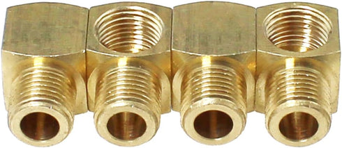 4PCS 90 Degree Street Elbow Brass Pipe Fitting 1/8 Inch NPT Female to 1/8 Inch NPT Male Elbow Fitting for Gas and Refrigeration and Hydraulic Appl...