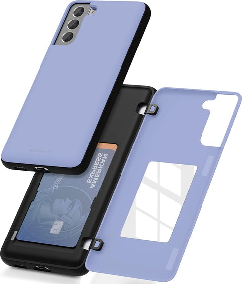GOOSPERY for Galaxy S21 Plus 6.7"(2021) Card Holder Wallet Case, Easy Magnetic Door Closure Protective Dual Layer Bumper Sturdy Phone Back Cover w...