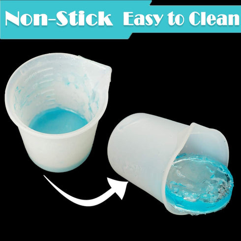 10 PCS 100ml Silicone Measuring Cups for Resin Non-Stick Mixing Cups Glue Tools, Precise Scale Toning Cups for Resin DIY Craft Jewelry Making...