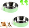 2 Pack Green Crate Dog Bowl, Stainless Steel & Plastic Bowl, Hanging Food & Water Feeder, 5 inch Diameter, 150g Capacity...