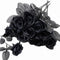 TUZAZO 10pcs Black Roses Artificial Flowers with Stems, Faux Silk Flowers Bridal Gothic Wedding Bouquet, Realistic Blossom Flora for Home, Office,...