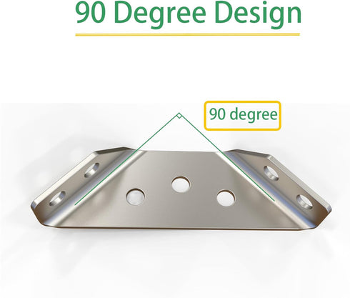 Universal Stainless Steel Furniture Corner Connector Heavy Duty Corner Bracket,8Pcs Angle Brackets Hardware Bracket Silver Metal Corner Braces for...