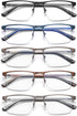 EYECEDAR Blue Light Blocking Reading Glasses for Men Computer Eyeglasses Metal Half Frame Spring Hinges 5 Pack Readers 2.00...