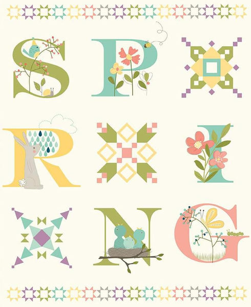 Riley Blake’s Assortment of Premium Quilting Fabric Panels, Perfect for Quilting, Apparel, DIY Crafting, and Home Decor (Hello Spring Panel Cream)...