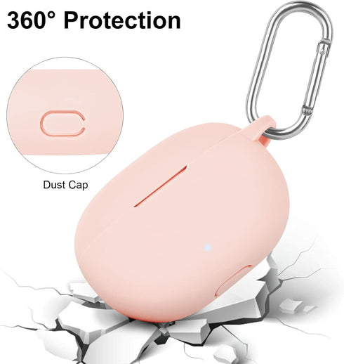AIRSPO Silicone Case Compatible with Beats Studio Buds Case 2021 Soft Protective Cover for Beats Wireless Earbuds with Keychain (Pink)...