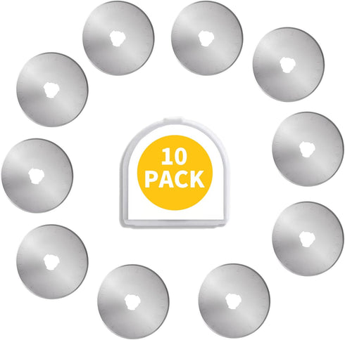 WhisperDream 45mm Rotary Cutter Blades - 10 Pack Replacement Blades - Sharper Blades Have Better Cutting Effect, Great for Sewing, Quilting Suppli...