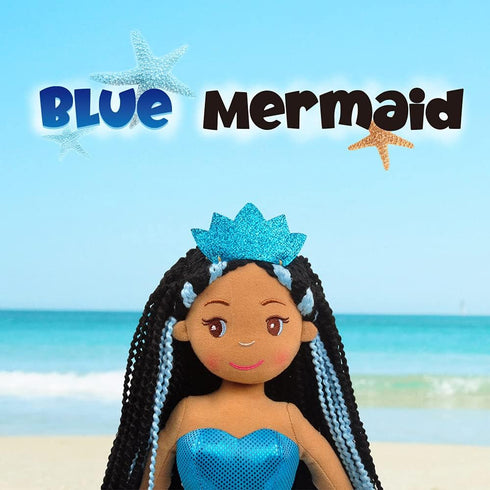 Linzy Toys,Aria Mermaid Doll, Soft Plush Mermaid, Blue, 18" Mermaid Toys for little Girls, Sirena's para ninas, Sirena's Plush (89002)...