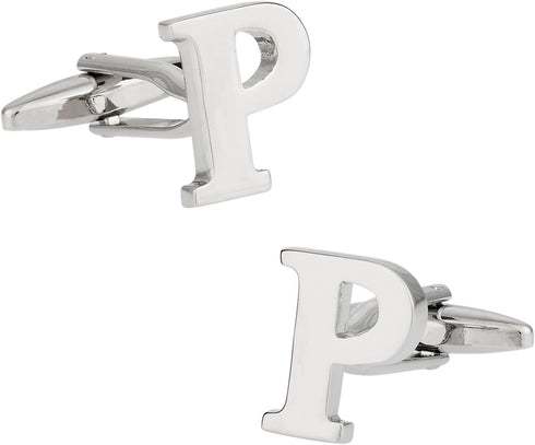 Letter P Cufflinks Monogram Men's Initial Cuff Links with Travel Presentation Gift Box Wedding Groomsmen Groom Party...