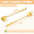 16 Pieces Heart Shaped Spoon Coffee Teaspoon 7 Inch Set Stainless Steel Long Handle Spoon Stir Bar Spoon Stirring Spoon Ice Cream Spoon Gold...