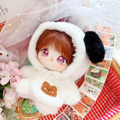 niannyyhouse 20cm Plush Doll Clothes Puppy Onesies Loose White Bodysuit 8in Soft Stuffed Plush Toy Dress Up Accessories...