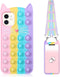 Fidget Pop Phone Case for iPhone 11 Case, Stress Relief Push Pop Bubble 3D Cartoon Funny Kawaii Cute Fun Soft Silicone Design Cover for Girls Kids...