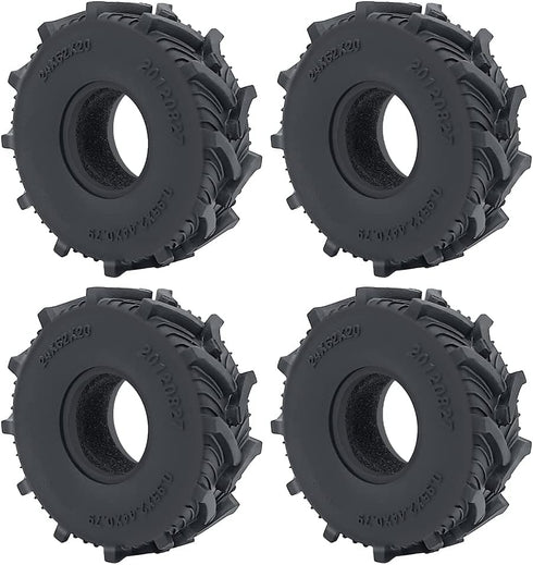 RCHUBAM 4PCS 1.0" Micro Crawler Tires Rubber Mud Tires for 1/18 TRX4M 1/24 Axial SCX24 90081 AXI00001 AXI00002 AXI00005 AXI00006 RC Crawler Car (6...