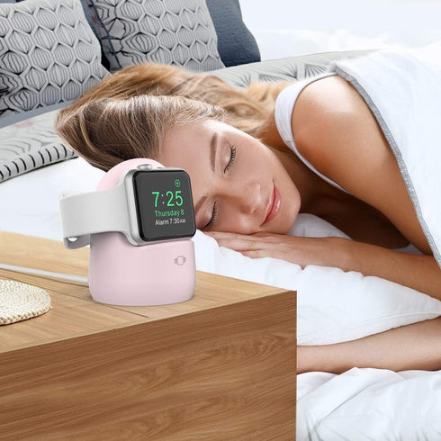 AhaStyle iWatch Stand Silicone Charging Dock Holder for Apple Watch Ultra 2, Ultra, SE2, Series SE, 7 6 5 4 3 2 1 (45/44/42/41/40/38mm), (Pink)...