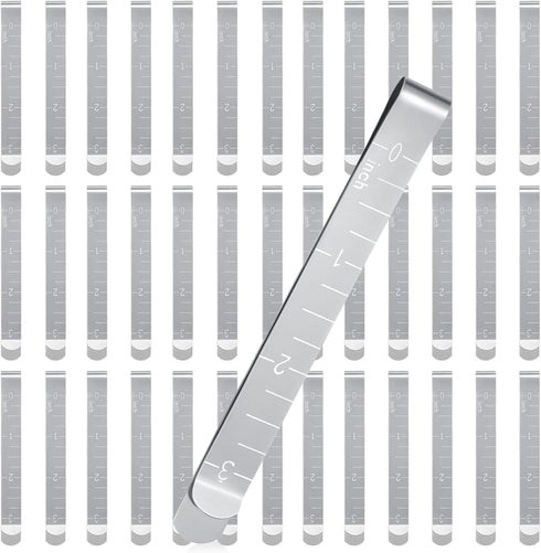 Cindeer Sewing Clips Stainless Steel Hemming Clips Metal Hemming Tool 3 Inches Sewing Clips with Measurements for Fabric Quilting Pinning and Mark...