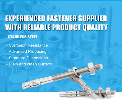1/4" X 3-1/4" Concrete Anchor, 304 Stainless Wedge Anchor with Excellent Anti-Rust Performance, 304(18-8) Stainless Steel Concrete Anchors and Scr...