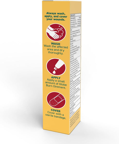 Globe {2 Oz) Dual Action Burn Relief & First-Aid Antibiotic Ointment for 24-Hour Infection Protection & Maximum Strength Burn Pain Relief, with Ba...