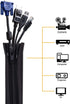 Bestfy Cord Organizer System Cable Management Sleeve, 19.5 inch, Wire Cover with Zipper, Cable Wrap, Cord Sleeves for TV, Computer, Office, Home E...