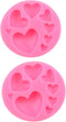 2Pcs Pink Heart Silicone Molds, Different Sizes Heart Chocolate Mold Heart Shape Candy Molds for Cookie Decor, Pastry, Cake, Chocolate Making?Bake...