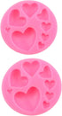 2Pcs Pink Heart Silicone Molds, Different Sizes Heart Chocolate Mold Heart Shape Candy Molds for Cookie Decor, Pastry, Cake, Chocolate Making?Bake...