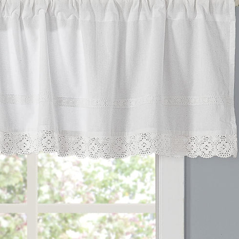 Laura Ashley Home 222802 Annabella Pole Top Valance, White, 86x15in...
