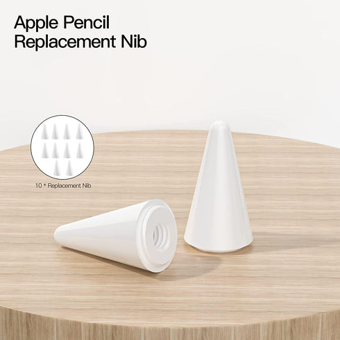 TaIYanG Stylus Replacement Tips Apple Pencil Tips 10 Pack-White (Universal with Black/Pink/Purple Tips)...