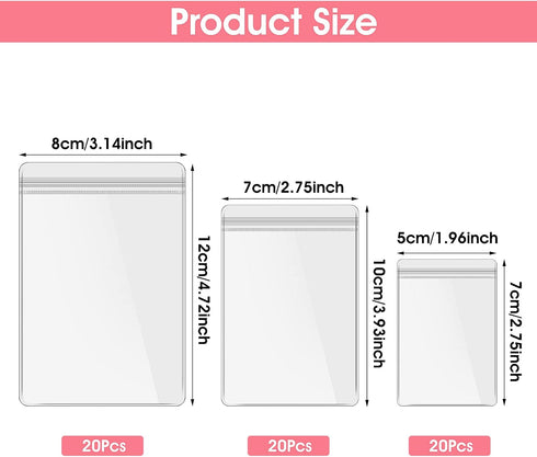 60 Pack Clear Plastic Jewelry Bags, Small Bags for Jewelry Anti Tarnish Jewelry Storage Bags Jewelry Pouches...