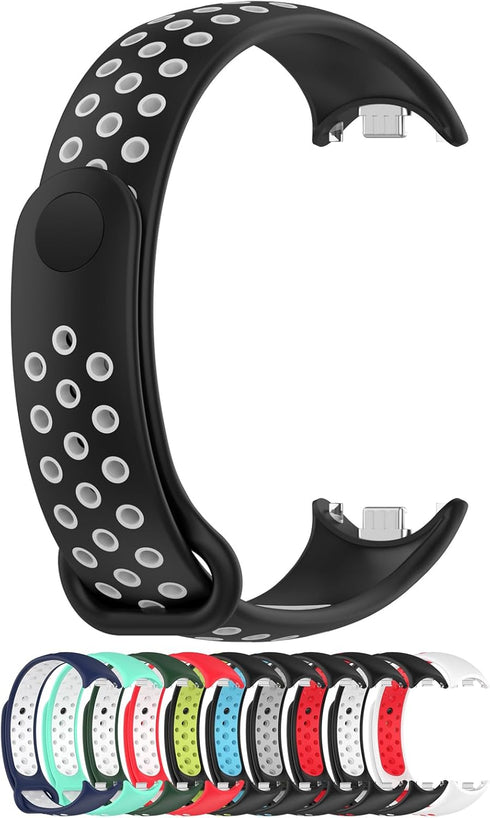 MOTONG Compatible with Xiaomi Mi Band 8 Replacement Band - TPU Replacement Wrist Band Strap Compatible with Xiaomi Mi Band 8(TPU Black + Grey)...