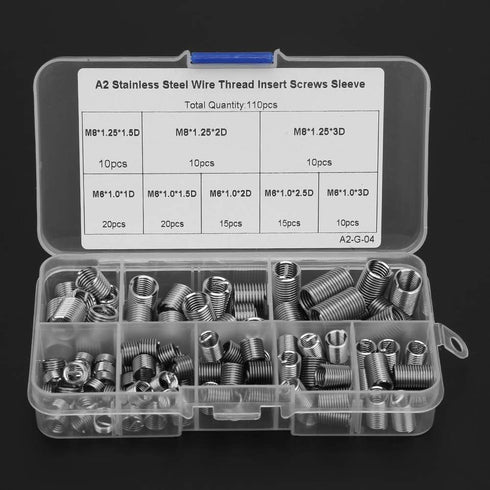 110pcs Coiled Wire Thread Insert Thread Screws, Stainless Steel Sleeve Set, Versatile Thread Repair Kit for Home Repair....