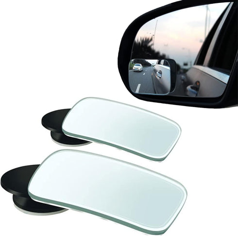 Car Blind Spot Mirror,HD Glass Frameless Convex Rotating Design,Rear View Mirror with wide angle Adjustable,Stick for Van SUV Trucks Universal (Re...