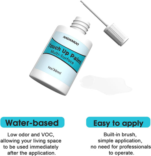 NADAMOO White Multi Surface Touch Up Paint, Interior and Exterior House Appliance Paint for Cabinet, Wall, Door, Furniture, Windows, Shutter and T...