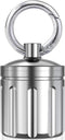 Waterproof Pill Organizer, Stainless Steel Pill Case, Keychain Pill Holder, Portable Pill Container Single Chamber Pill Box Outdoor Camping, Size:...