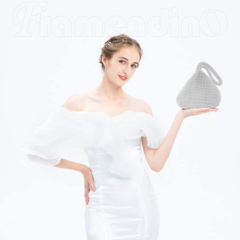 Framendino, Triangle Bling Purse Rhinestone Evening Bag Sequins Clutch Purses Fashion Handbag Luxury Zipper Pouch...