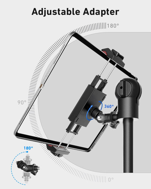 Phone iPad Tripod Mount, iPhone Holder for Tripod with 1/4” Screw Adapter, iPhone Tripod Mount for iPad Pro 13", iPad Air, iPad Mini, Sumsang Gala...