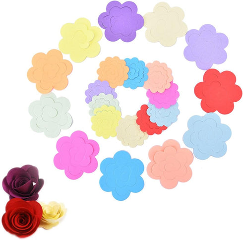 ODETOJOY Flower Quilling Paper Strips Craft Make Paper Flowers Kit for Scrapbooking (Rose Flower Paper)...